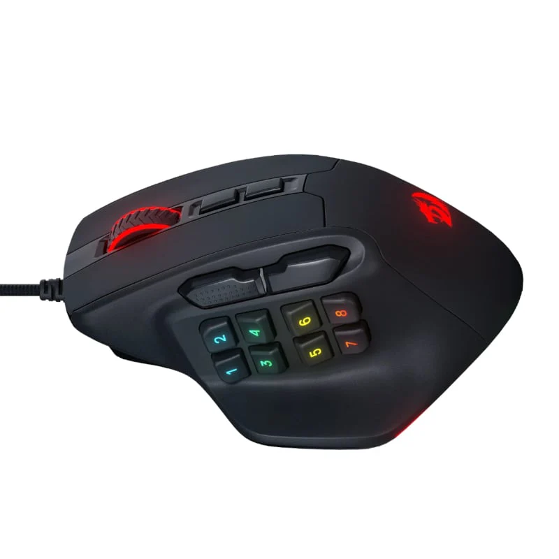 REDRAGON Aatrox 6200DP RGB MMO Gaming Mouse - Black - Image 3