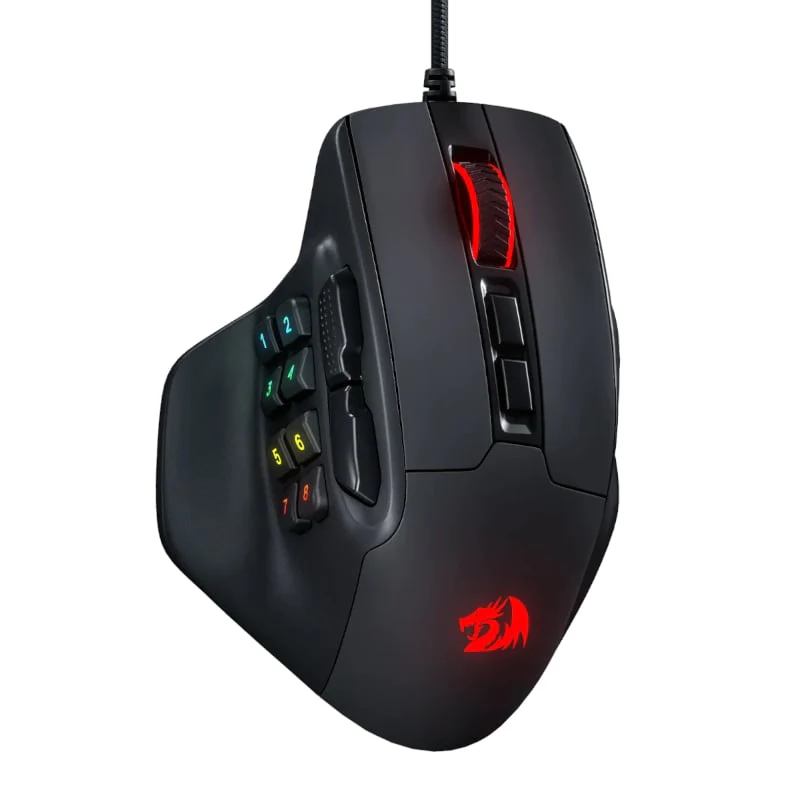 REDRAGON Aatrox 6200DP RGB MMO Gaming Mouse - Black - Image 7