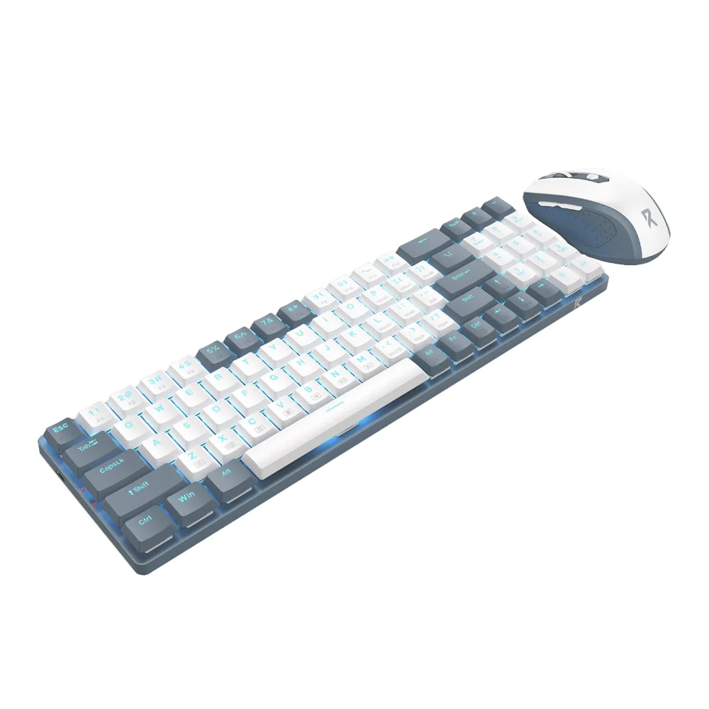 Redragon BS8772 Wireless Keyboard and Mouse Combo - Grey/White - Image 2