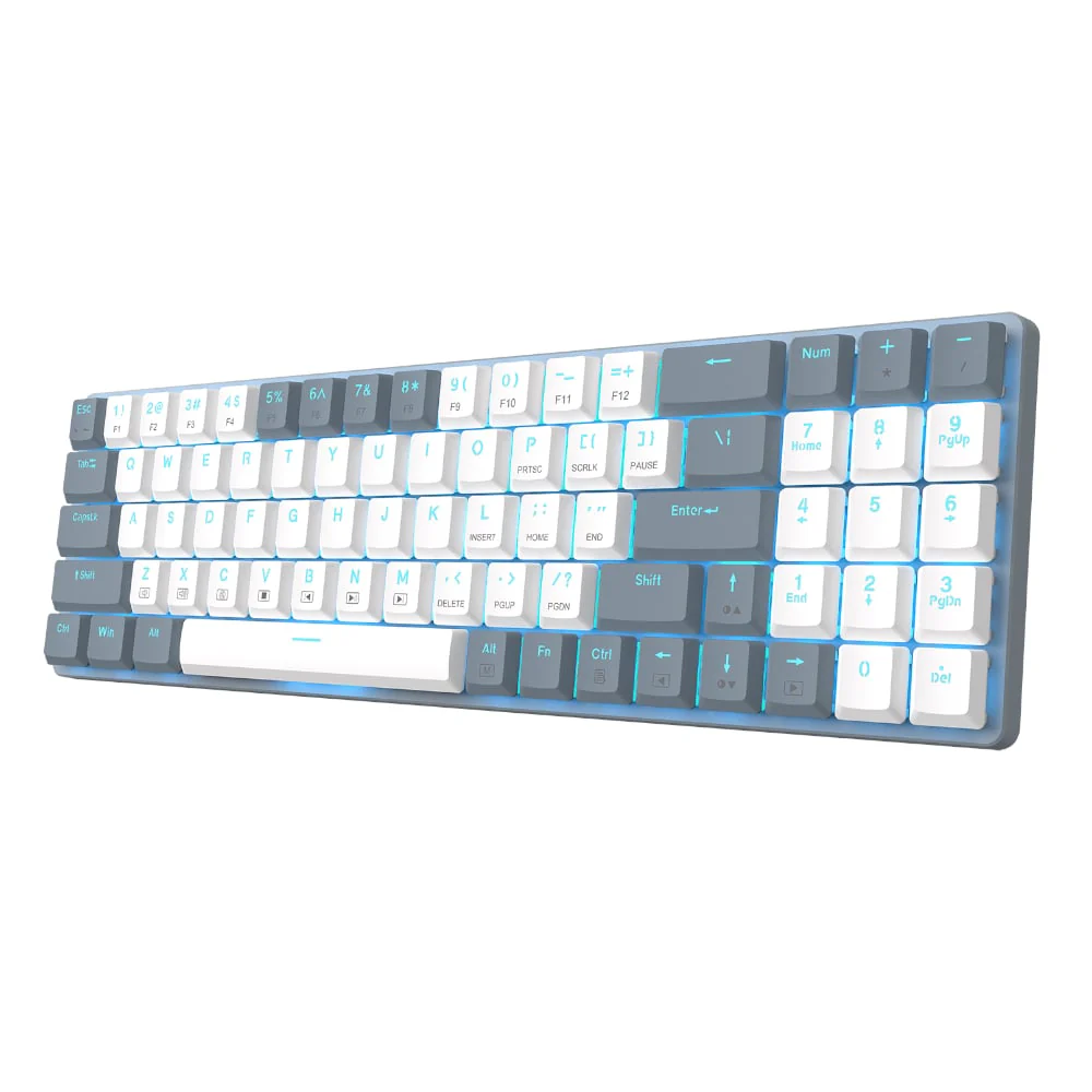 Redragon BS8772 Wireless Keyboard and Mouse Combo - Grey/White - Image 4