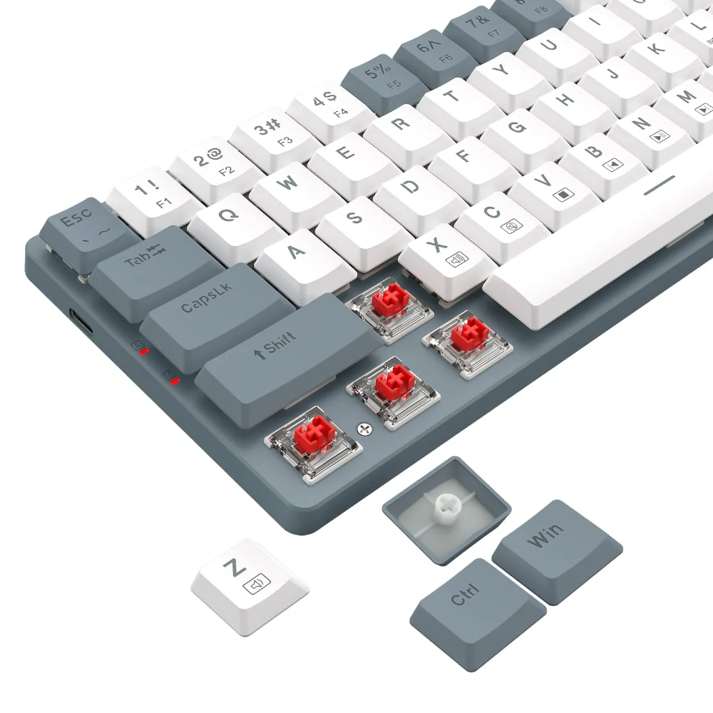 Redragon BS8772 Wireless Keyboard and Mouse Combo - Grey/White - Image 5