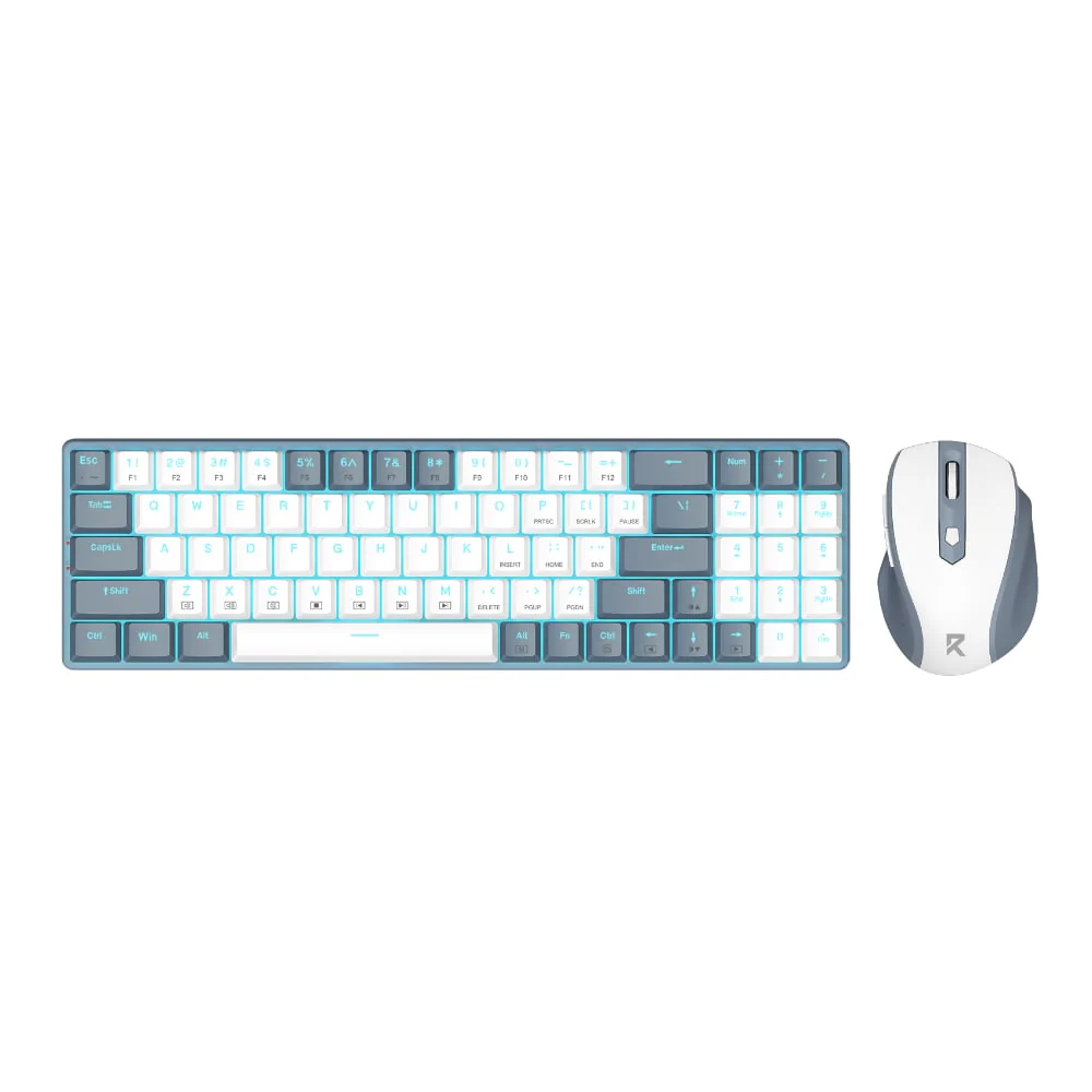 Redragon BS8772 Wireless Keyboard and Mouse Combo - Grey/White - Image 6