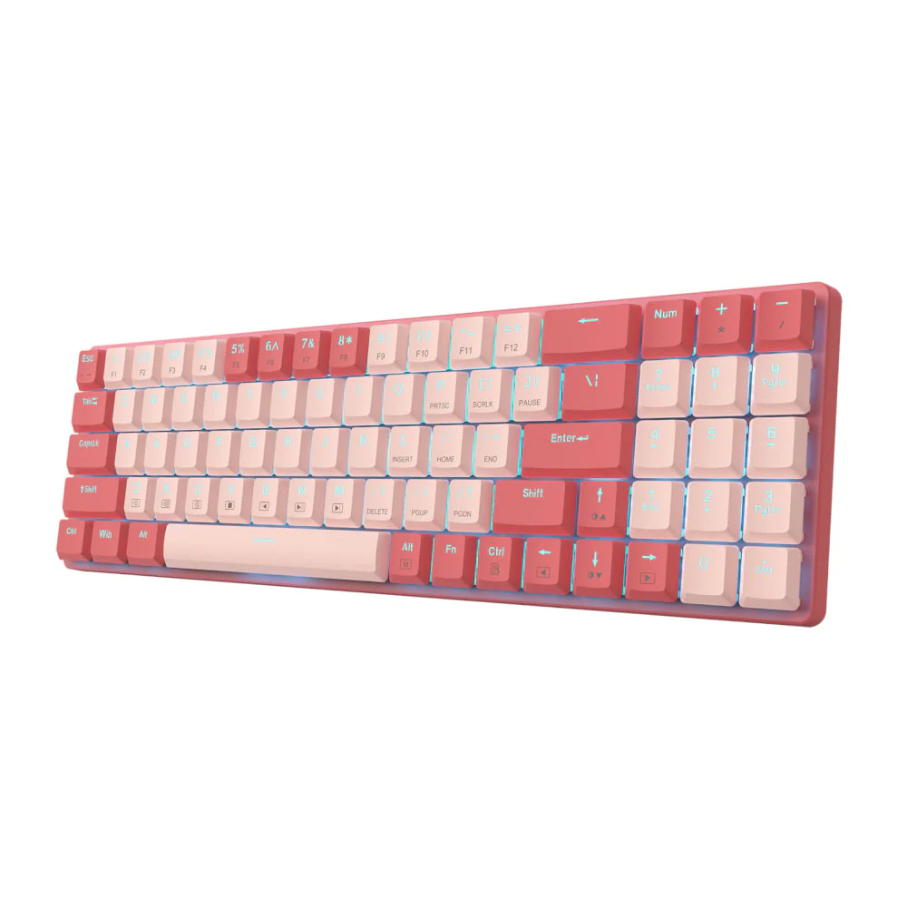 Redragon BS8772 Wireless Keyboard and Mouse Combo - Red/Pink - Image 4