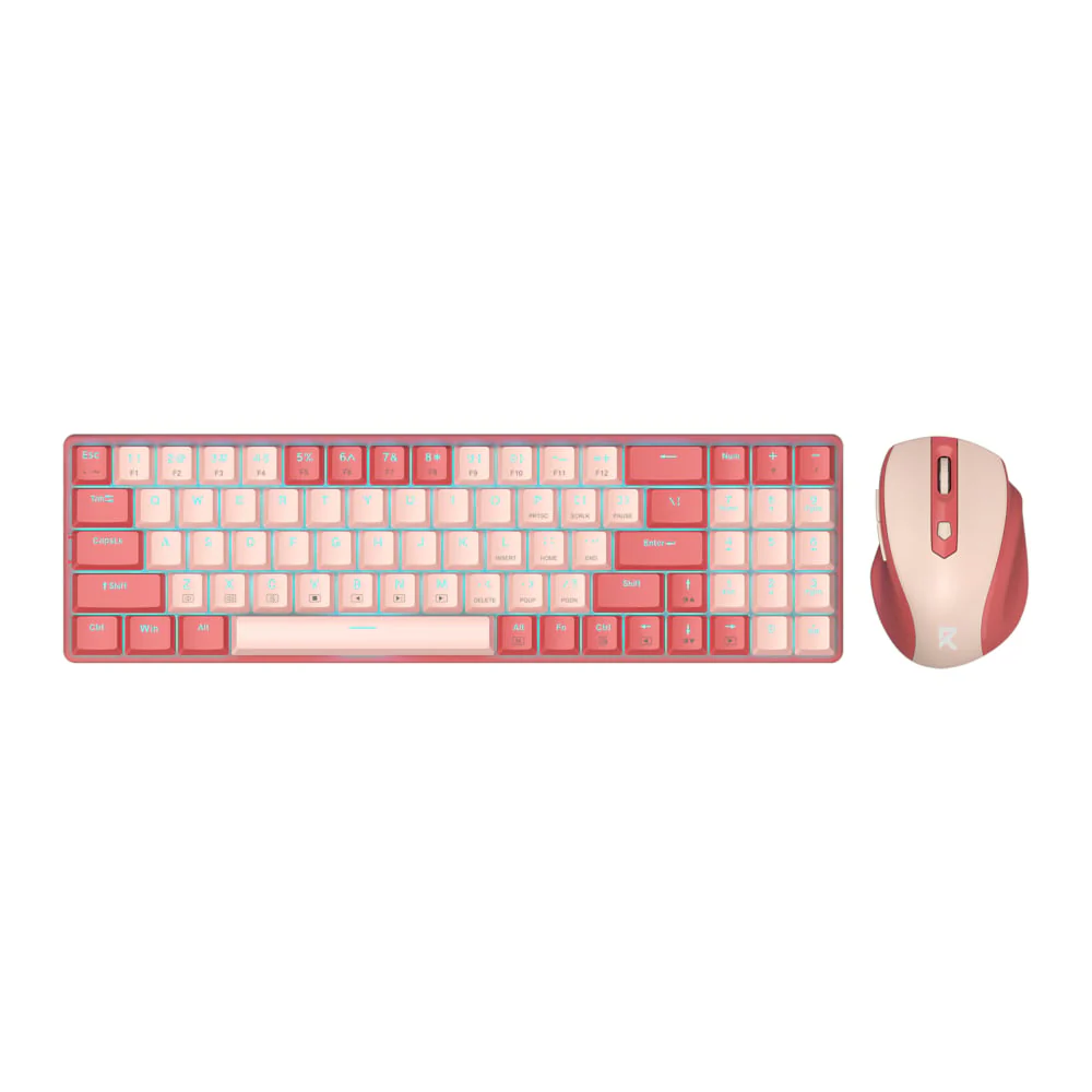Redragon BS8772 Wireless Keyboard and Mouse Combo - Red/Pink - Image 6