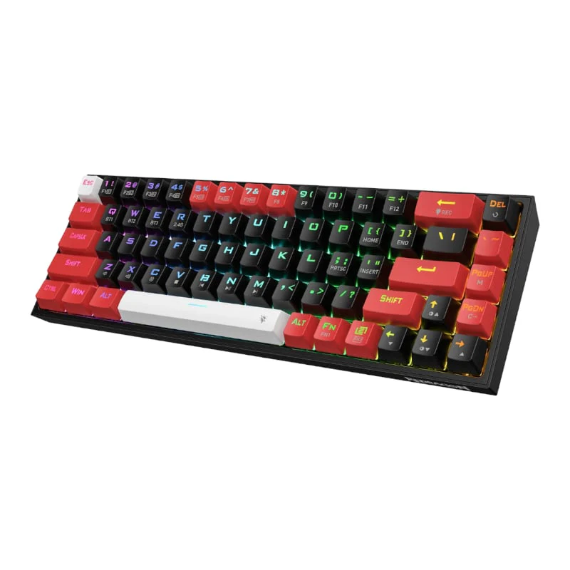 REDRAGON Castor Pro 68Key Wireless Red|Black|White KeyCap Bluetooth RGB Red Switch - Black|Red - Image 2