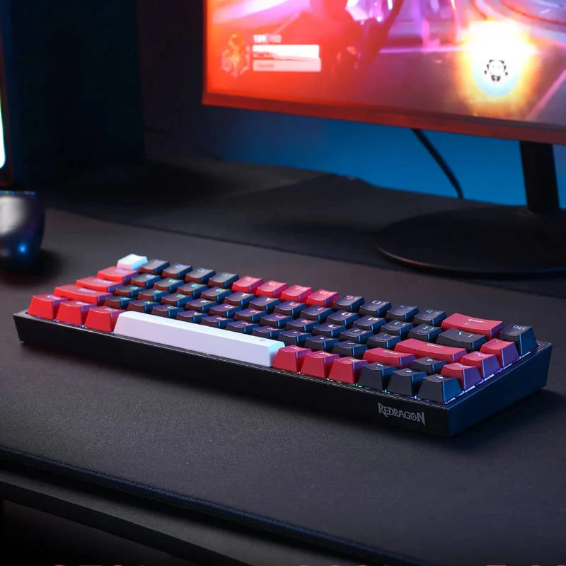 REDRAGON Castor Pro 68Key Wireless Red|Black|White KeyCap Bluetooth RGB Red Switch - Black|Red - Image 5