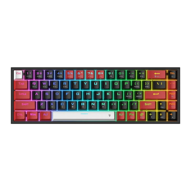 REDRAGON Castor Pro 68Key Wireless Red|Black|White KeyCap Bluetooth RGB Red Switch - Black|Red - Image 6