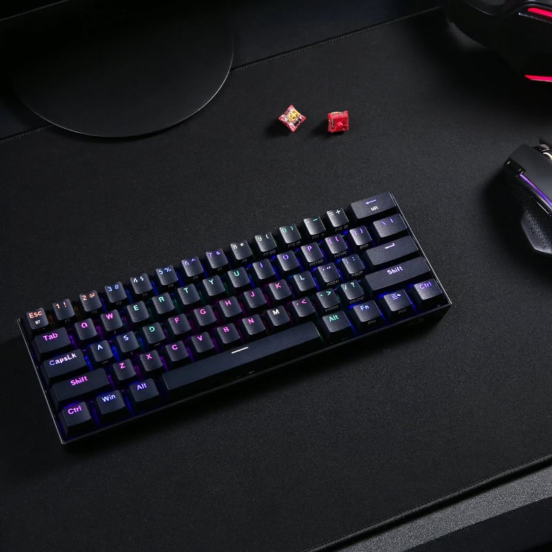 REDRAGON DRACONIC PRO Mechanical 61 Key|Bluetooth 5.0|RGB 9 Colour Modes|Rechargable Battery|Type-C Charging Cable Gaming Keyboard - Black - Image 4