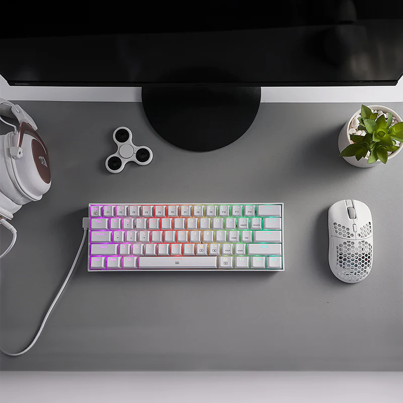 REDRAGON DRAGONBORN Wired Mechanical Keyboard RGB67Key Design - White - Image 6