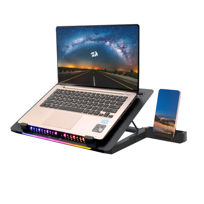 REDRAGON Dual USB 5 Fan RGB Gaming Notebook Stand - Image 4