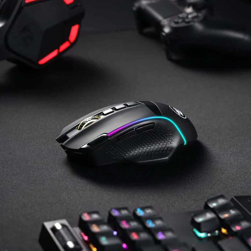 REDRAGON Enlightment 19000DPI RGB Wireless Gaming Mouse - Black - Image 4