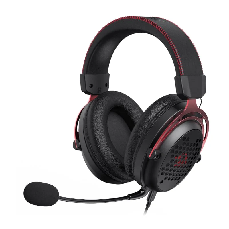 REDRAGON Over-Ear DIOMEDES Honeycomb 3.5mm AUX Gaming Headset - Black - Image 6