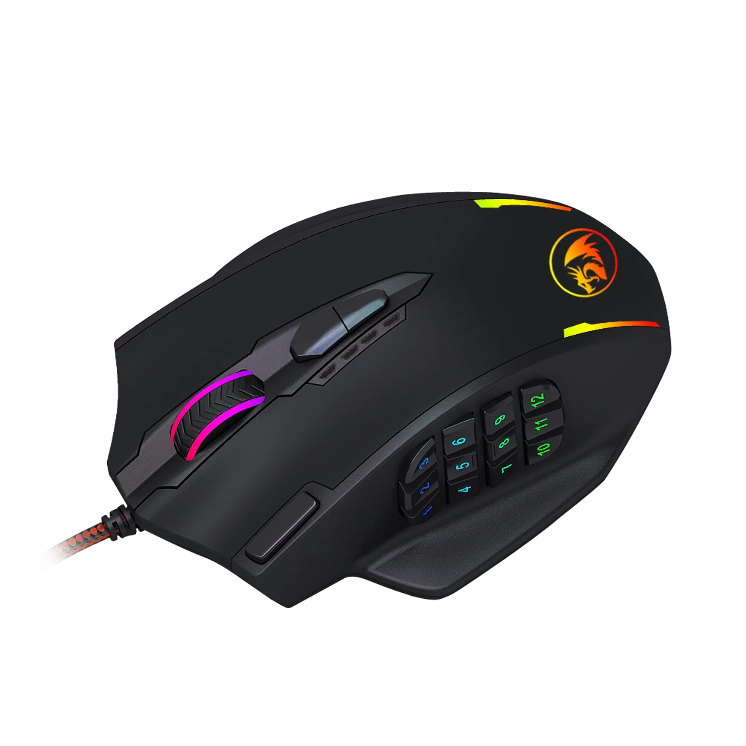 REDRAGON IMPACT 12400DPI MMO Gaming Mouse - Black - Image 4