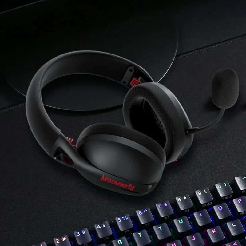 REDRAGON Over-Ear IRE BT5.2 Wireless Gaming Headset - Black - Image 4