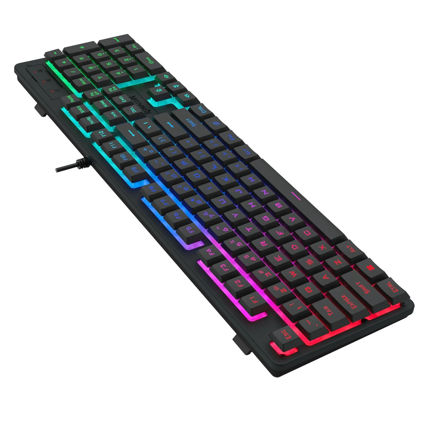 Redragon K521 Upgrade Rainbow LED 104-Key Membrane Gaming Keyboard - Image 2