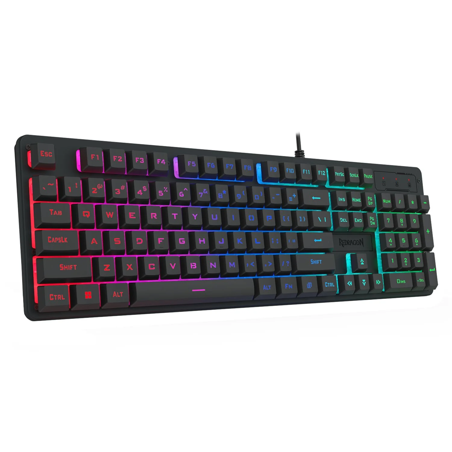 Redragon K521 Upgrade Rainbow LED 104-Key Membrane Gaming Keyboard - Image 3