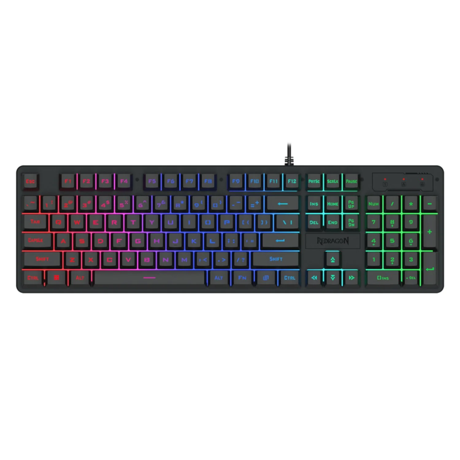 Redragon K521 Upgrade Rainbow LED 104-Key Membrane Gaming Keyboard - Image 6