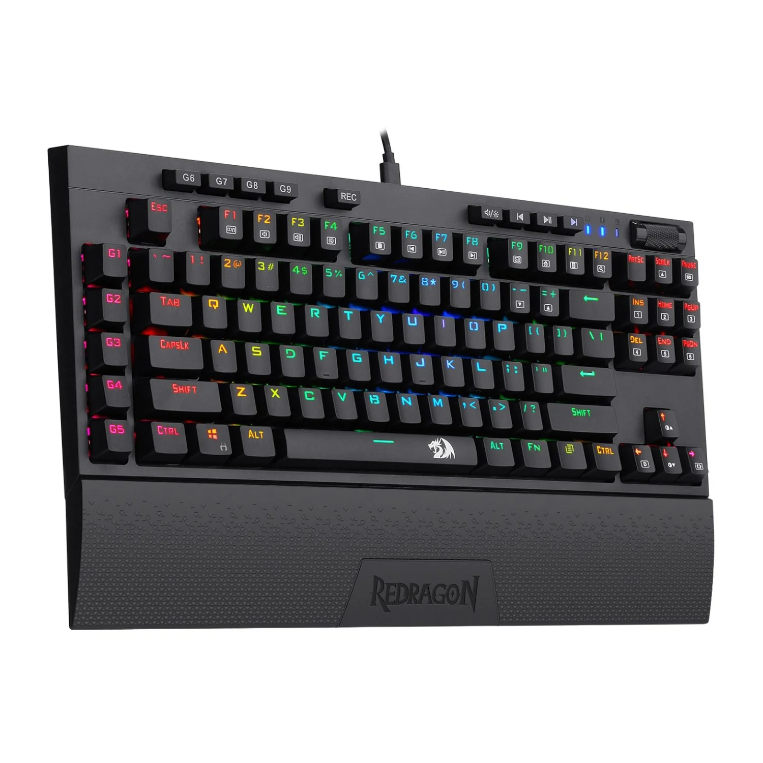 Redragon K588 RGB Pro BROADSWORD TKL Mechanical Wired Gaming Keyboard - Black - Image 2