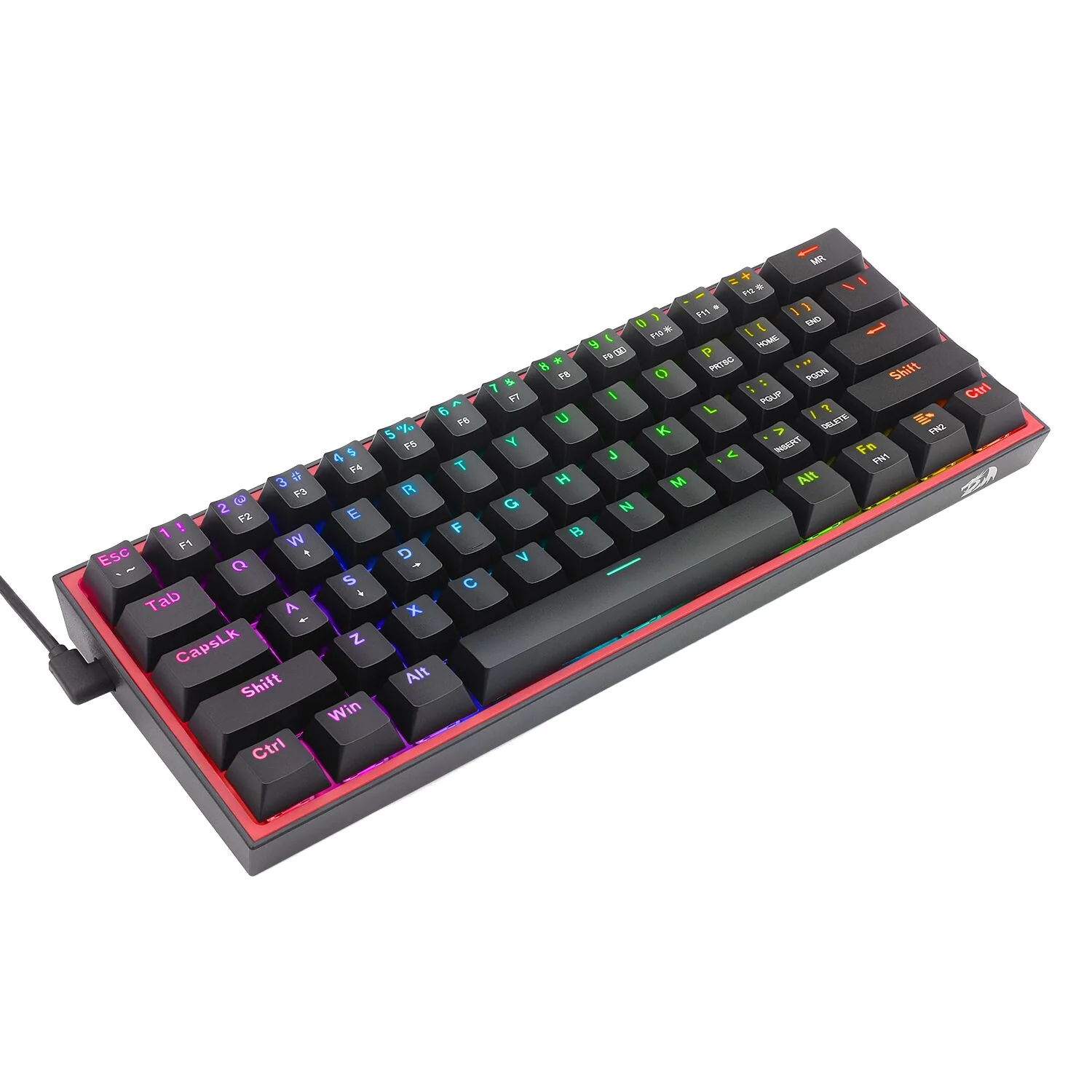 Redragon K616 FIZZ Pro 61-Key RGB Mechanical Gaming Keyboard – Black (60%, RGB, Wireless/Wired, Hot-Swappable) - Image 4