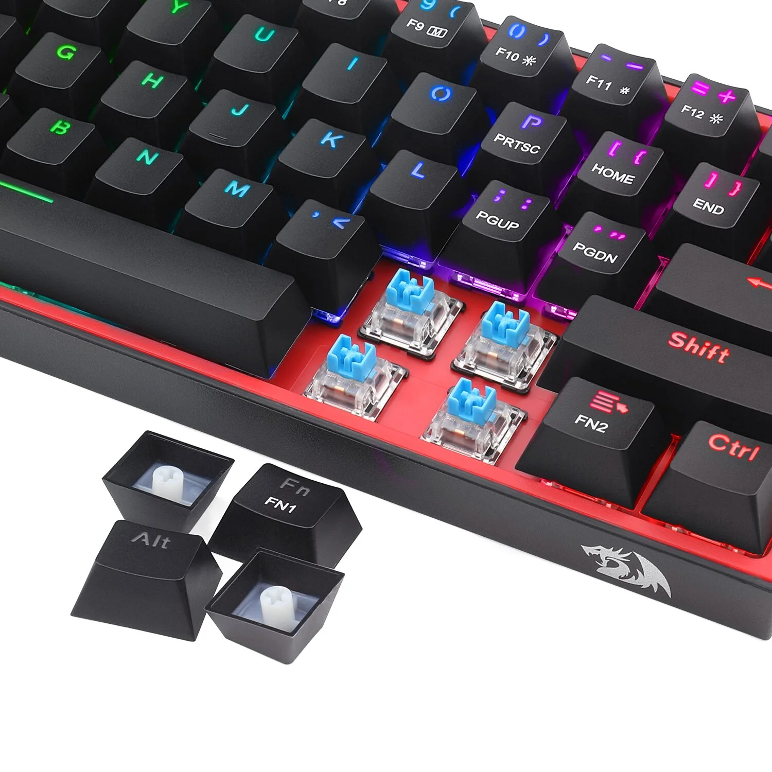 Redragon K616 FIZZ Pro 61-Key RGB Mechanical Gaming Keyboard – Black (60%, RGB, Wireless/Wired, Hot-Swappable) - Image 6