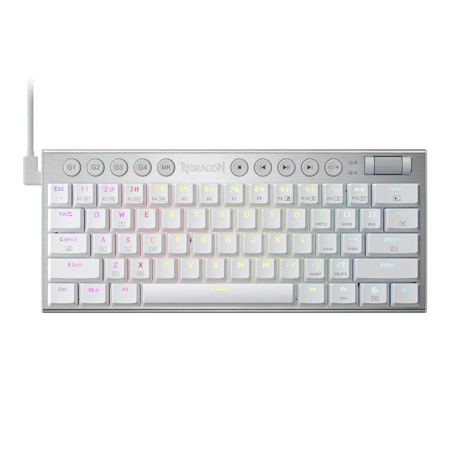 Redragon K632 HORUS Mini 60% RGB Wired Gaming Keyboard – White - Image 5
