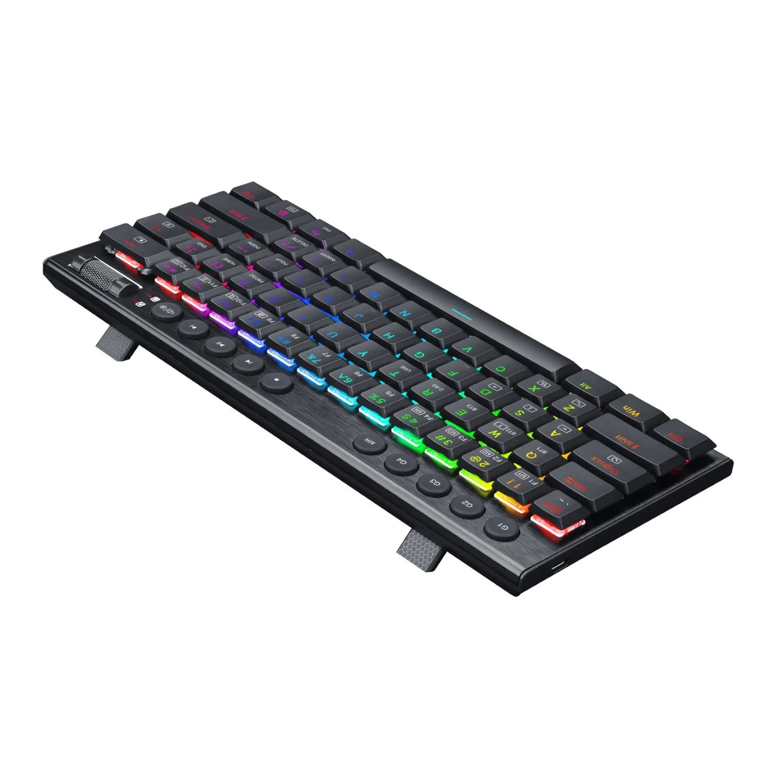 REDRAGON Horus Mini 61Key Red Switch RGB Low Profile Gaming Mechanical Keyboard - Black - Image 4
