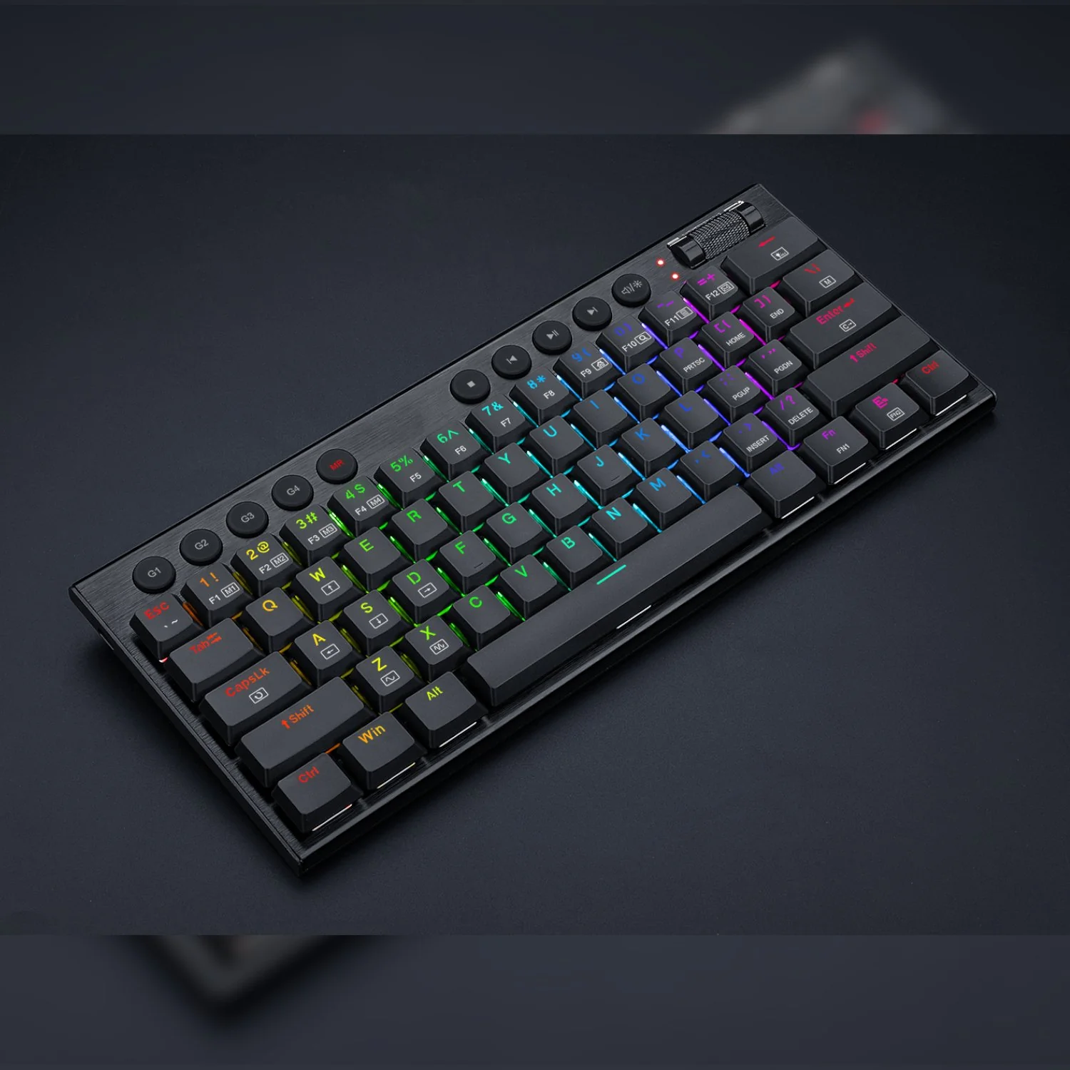 REDRAGON Horus Mini 61Key Red Switch RGB Low Profile Gaming Mechanical Keyboard - Black - Image 5