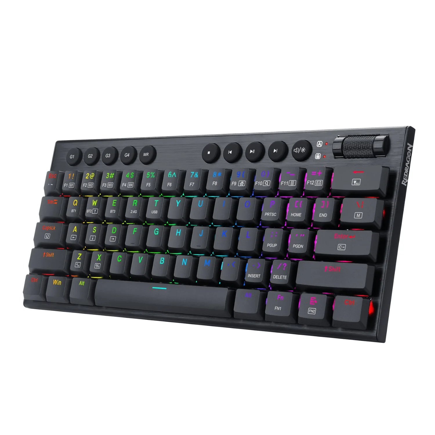 REDRAGON Horus Mini 61Key Red Switch RGB Low Profile Gaming Mechanical Keyboard - Black - Image 6