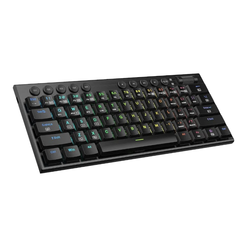 REDRAGON Horus Mini Pro 61Key Wireless Bluetooth Red Switch RGB Low Profile Gaming Mechanical Keyboard - Black - Image 3