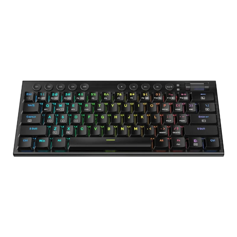 REDRAGON Horus Mini Pro 61Key Wireless Bluetooth Red Switch RGB Low Profile Gaming Mechanical Keyboard - Black - Image 4
