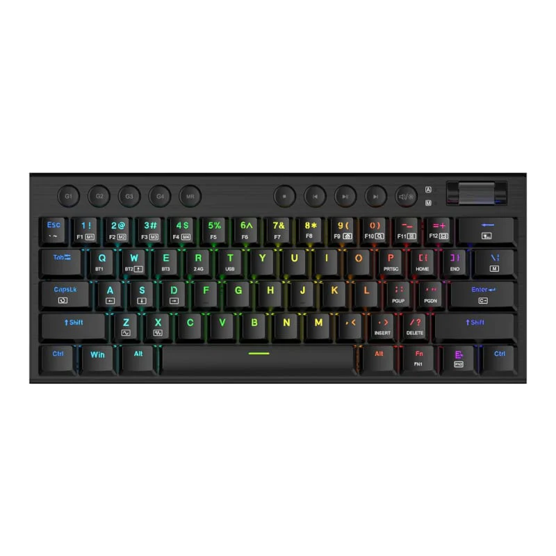 REDRAGON Horus Mini Pro 61Key Wireless Bluetooth Red Switch RGB Low Profile Gaming Mechanical Keyboard - Black - Image 7