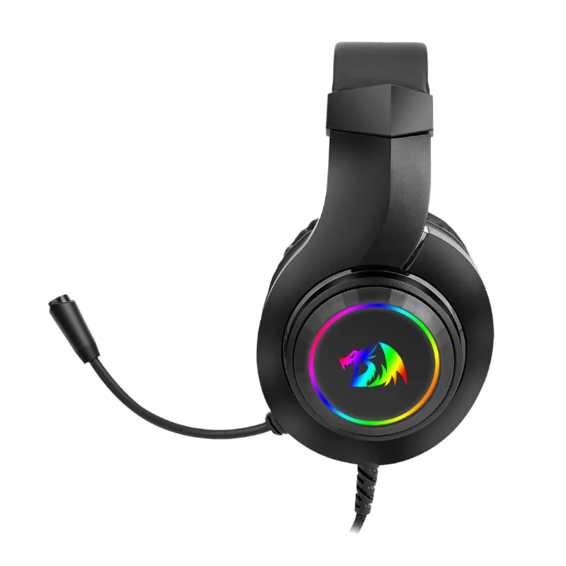 REDRAGON Over-Ear HYLAS Aux (Mic and Headset)|USB (Power Only)
RGB Gaming Headset - Black - Image 3