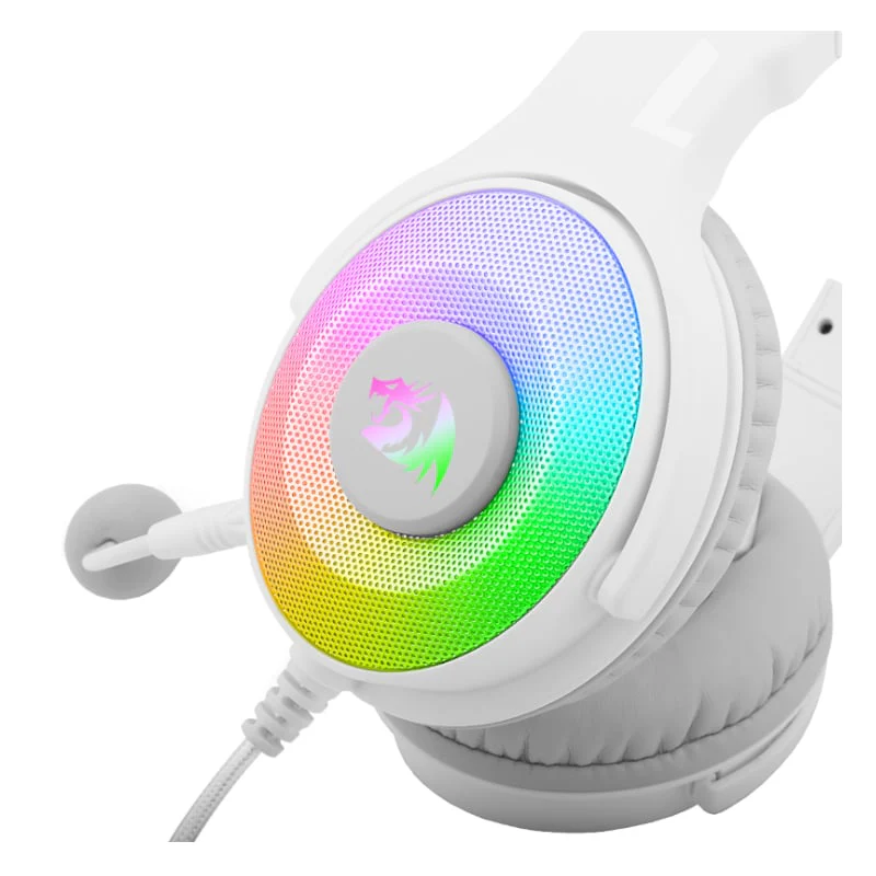 REDRAGON Over-Ear PANDORA USB (Power Only)|Aux (Mic and Headset) RGB Gaming Headset - White - Image 4