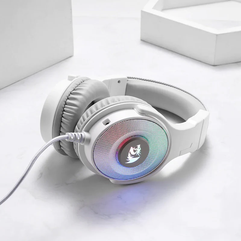 REDRAGON Over-Ear PANDORA USB (Power Only)|Aux (Mic and Headset) RGB Gaming Headset - White - Image 6