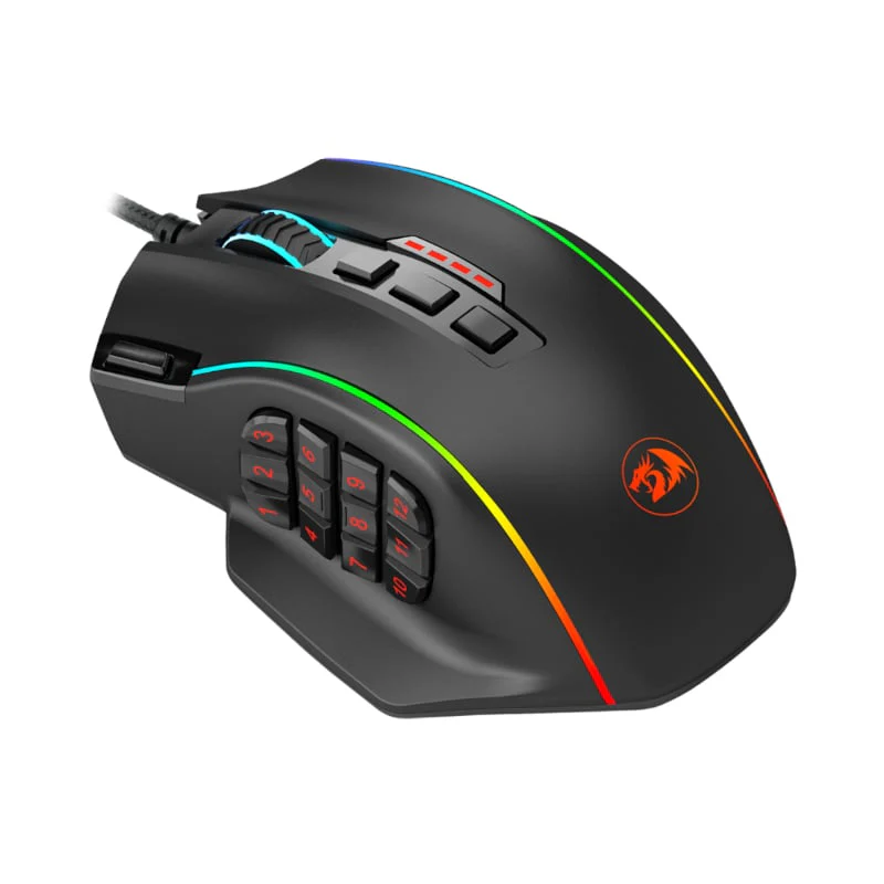 REDRAGON PERDICTION 4 12400DPI RGB MMO Ergo Gaming Mouse - Black - Image 3
