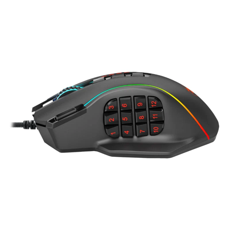REDRAGON PERDICTION 4 12400DPI RGB MMO Ergo Gaming Mouse - Black - Image 4