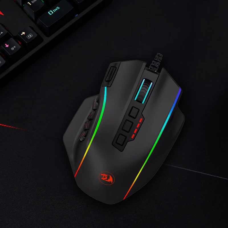 REDRAGON PERDICTION 4 12400DPI RGB MMO Ergo Gaming Mouse - Black - Image 6