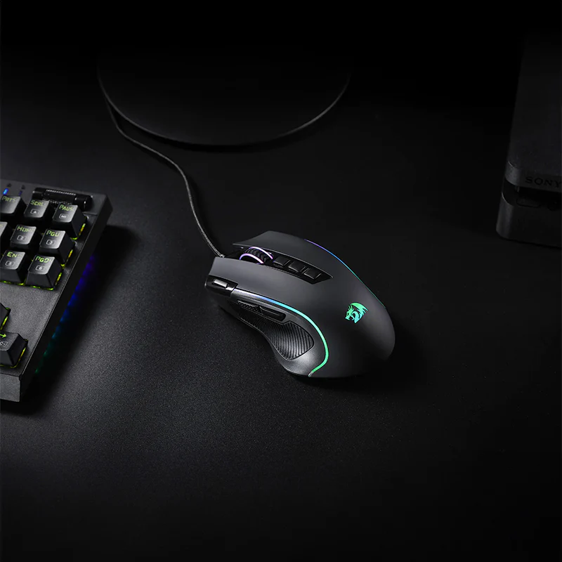 REDRAGON PREDATOR 4000DPI RGB Ergo Gaming Mouse - Black - Image 5