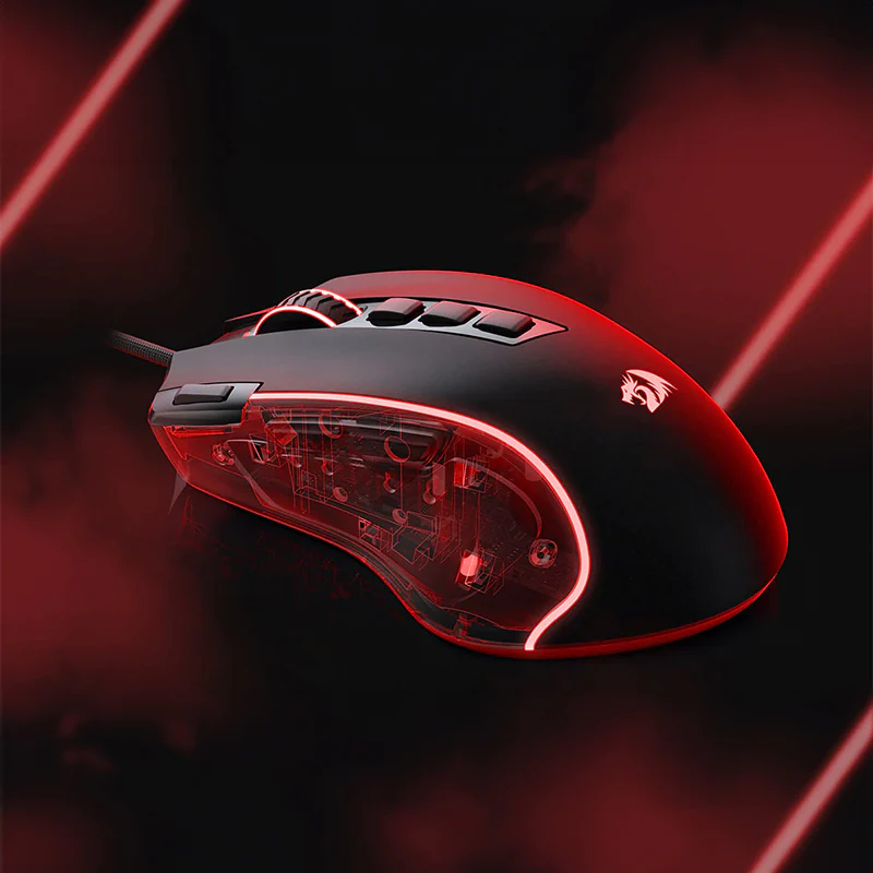 REDRAGON PREDATOR 4000DPI RGB Ergo Gaming Mouse - Black - Image 6