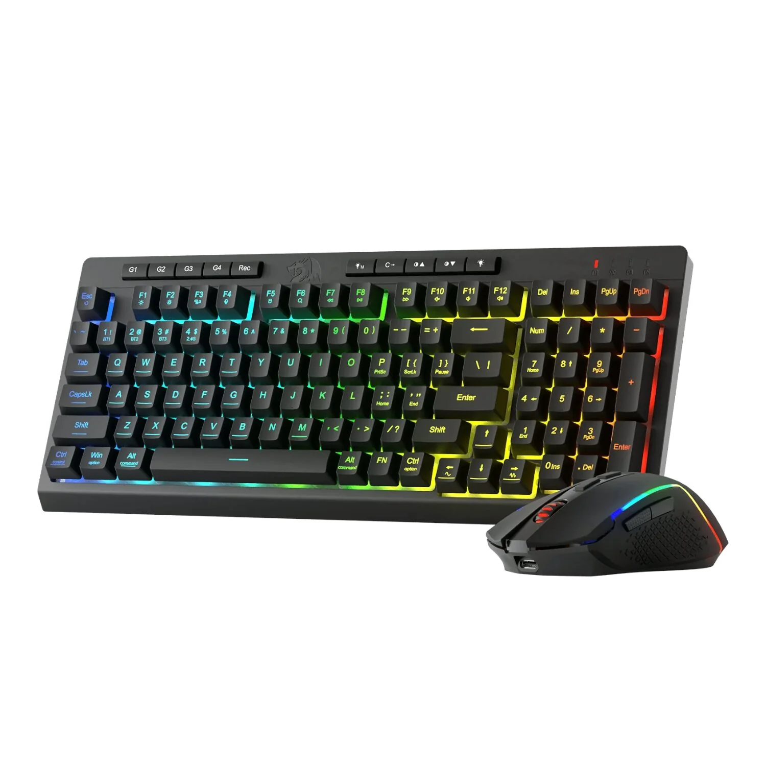 Redragon RYLO PRO S142 Tri-Mode RGB Gaming Keyboard and Mouse Combo - Image 7