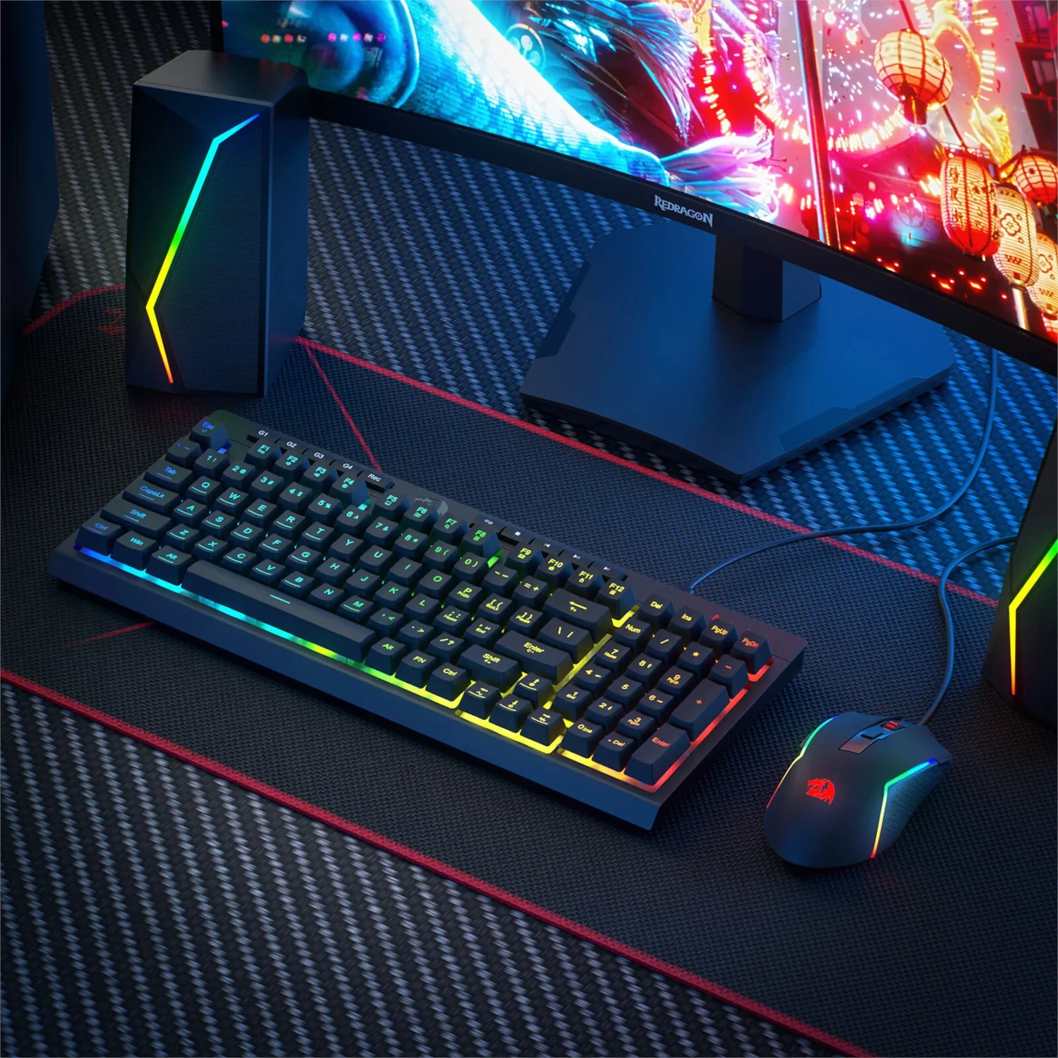 Redragon RYLO S141 Membrane Gaming Keyboard and Mouse Wired Combo - Image 2