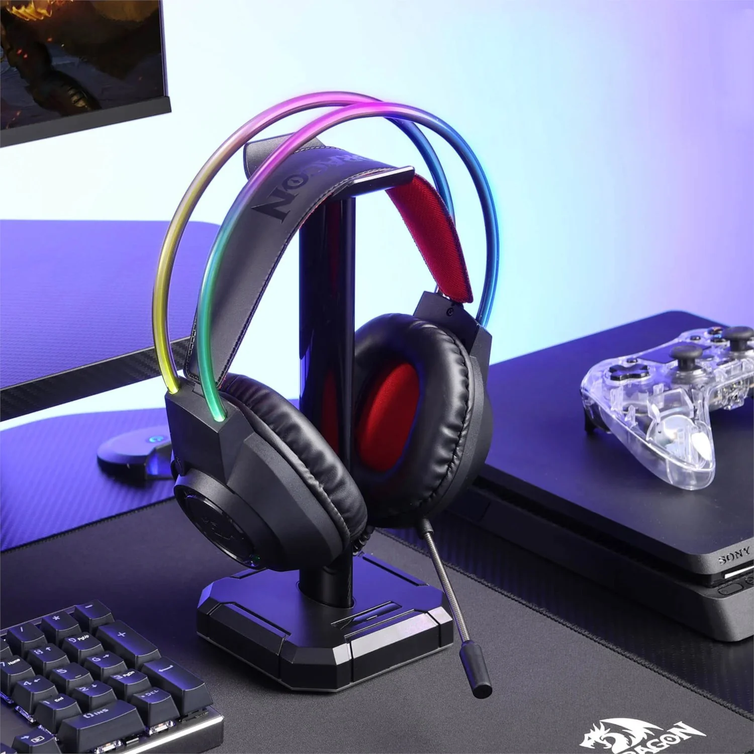 Redragon SCREAM Over-Ear RGB Gaming Headset - Black - Image 3