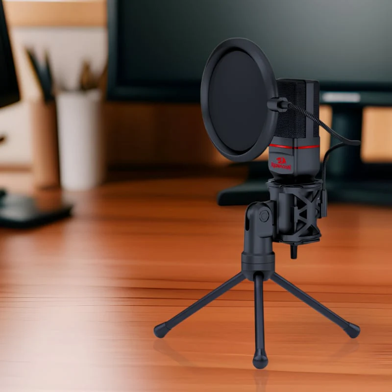 REDRAGON SEYFERT 3.5mm Aux Gaming Mic and Tripod - Black - Image 3