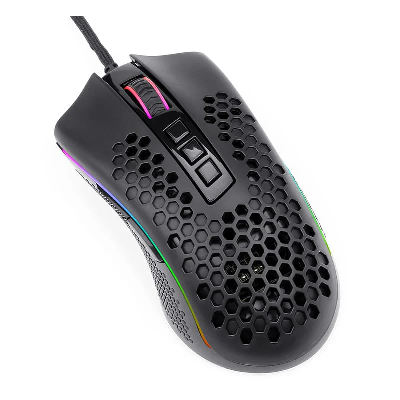 REDRAGON STORM 12400DPI 7 Buttons|Ergonomic Design|P3327 Optical Sensor|Lightweight Body|RGB Backlit gaming Mouse - Black - Image 2