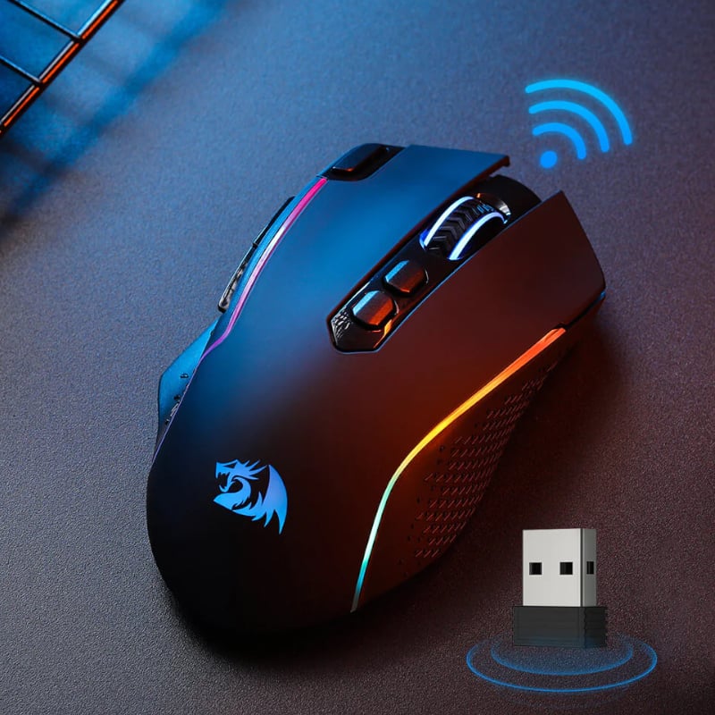 REDRAGON Taipan Pro 10000DPI RGB Wireless Gaming Mouse - Black - Image 6