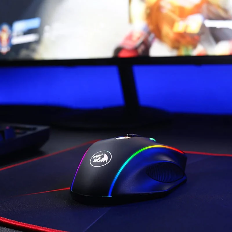 REDRAGON VAMPIRE ELITE Wireless 16000DPI|8 Button|Ergonomic Design|P3335 Optical Sensor|Type-C Cable|RGB Backlit Gaming Mouse - Black - Image 4