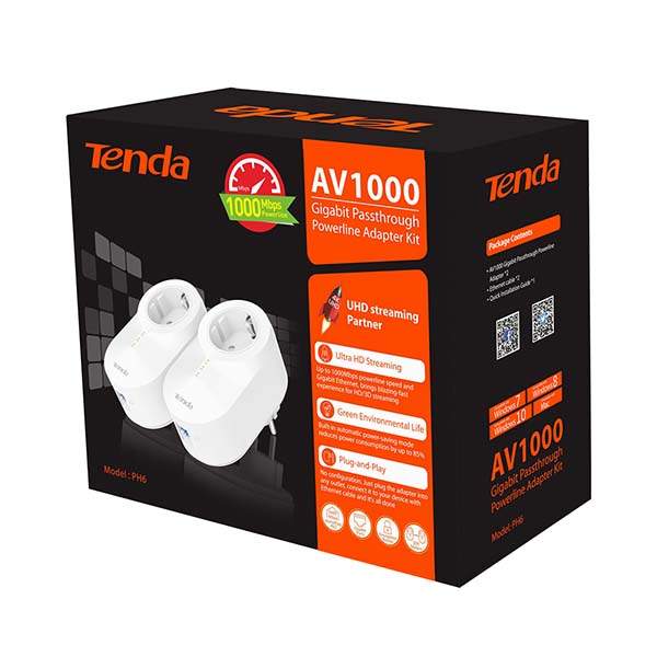 Tenda PH6 AV1000 Gigabit Powerline Adapter Kit - Image 4
