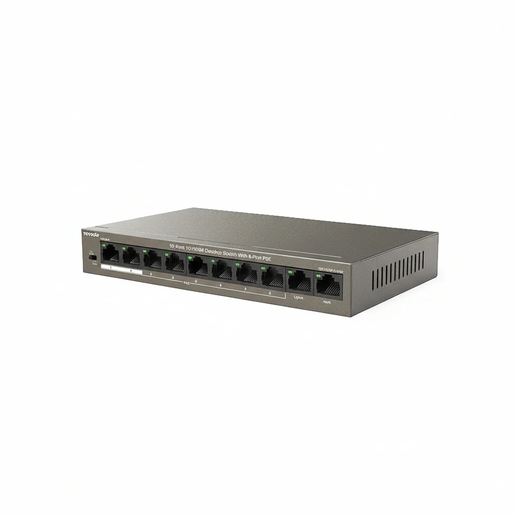 Tenda TEF1110P-8-63W Unmanaged 10-Port 10/100 PoE+ Desktop Switch - 8-Port PoE+ (58W) - Image 3