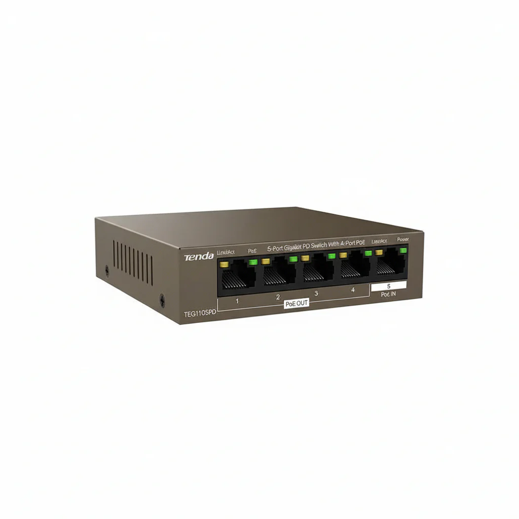 Tenda TEG1105PD Unmanaged 5-Port Gigabit Desktop Switch with 4-Port PoE Output