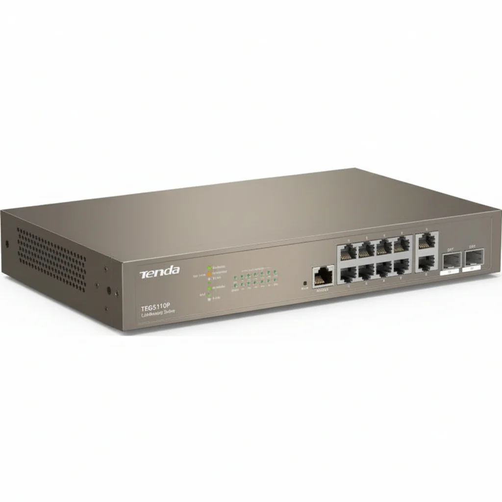 Tenda TEG5312F 12-Port Gigabit L3 Managed Switch, 10x RJ45 + 2x SFP, 1U Rackmount - Image 3
